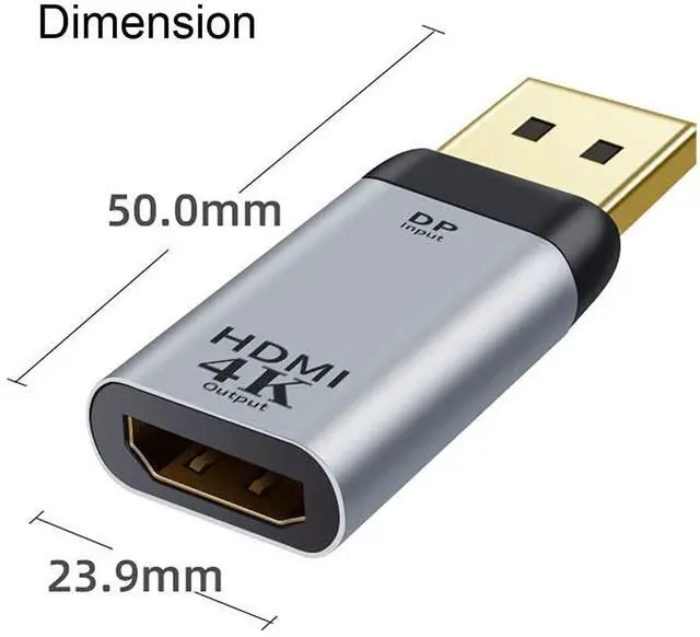 Alt view image 5 of 7 - Xiwai DisplayPort DP Source to HDMI Sink Displays 4K@60hz Ultra HD Converter Adapter for Laptop HDTV