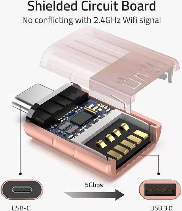 Alt view image 4 of 7 - USB C to USB Adapter [2 Pack] USB C Male to USB3 Female Adapter Compatible with iMac 2021 iPad Mini/Pro 2021 MacBook Pro 2020 MacBook Air 2020 and Other Type C Devices