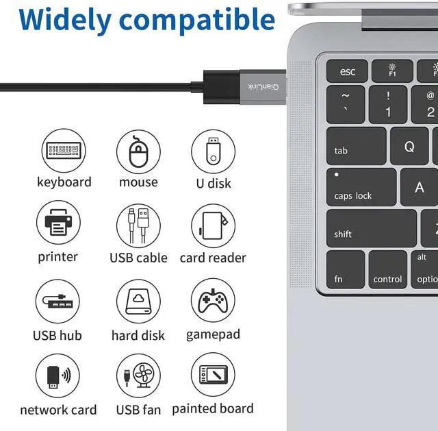 Alt view image 3 of 6 - USB C to USB Adapter 2-Pack Thunderbolt 3 to USB 3.0 OTG Adapter for iMac 2021 MacBook Pro Chromebook Pixelbook Microsoft Surface Go Samsung Galaxy S9 S10 Plus S20 S21 S22 iPhone 15 16 Pro Max