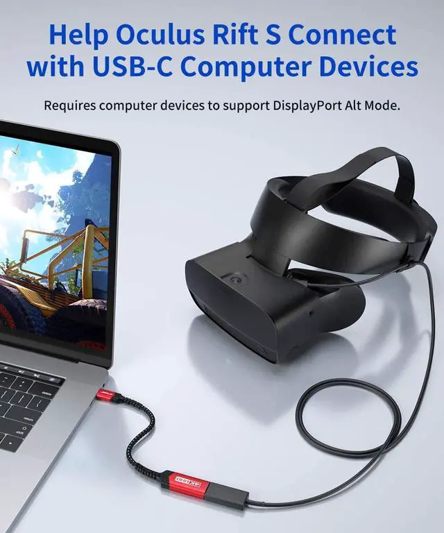 Alt view image 3 of 7 - USB Type C to DisplayPort Adapter 4K@60Hz C to Display Port Cable Compatible with MacBook Pro 2019 2018 Surface Book  XPS  Galaxy S21 S20 Note 20-Red
