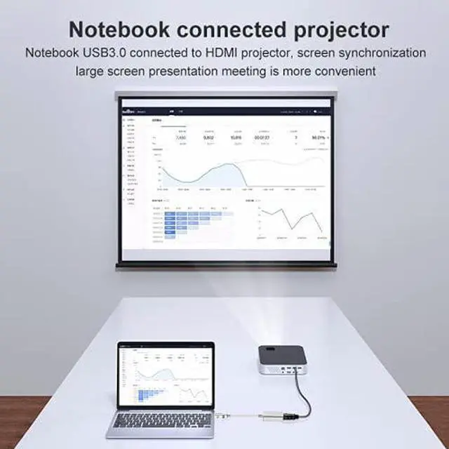 Alt view image 6 of 7 - USB to HDMI Adapter, SENGKOB USB 3.0/2.0 to HDMI 1080P Video Graphics Cable Converter with Audio for PC Laptop Projector HDTV Compatible with Windows XP 7/8/8.1/10-Silver