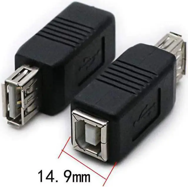 Alt view image 5 of 5 - 2 Pack USB 2.0 AF/BF Plug Type A Female to Type B Female Adapter Connector Converter Compatible with Laptop Computer Hard Drive Printer Camera