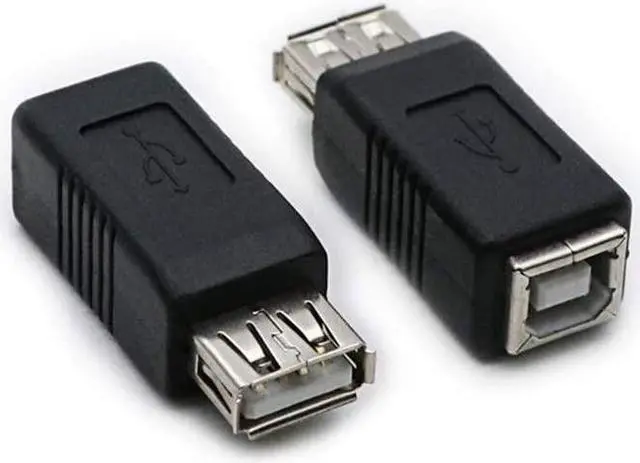 Main image of 2 Pack USB 2.0 AF/BF Plug Type A Female to Type B Female Adapter Connector Converter Compatible with Laptop Computer Hard Drive Printer Camera