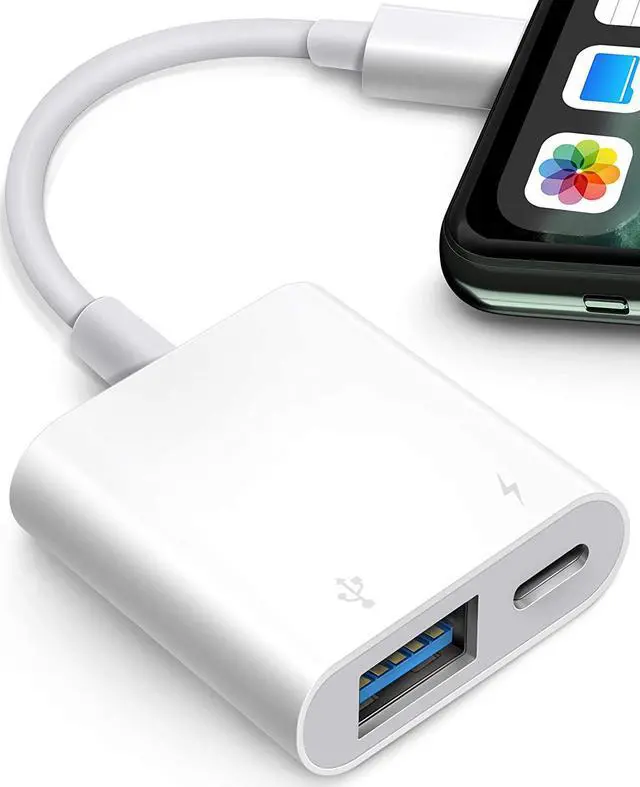 Main image of USB Adapter for iPhone/iPad L?ghtn?ng to USB Female OTG Adpater USB3 to iPad Adapter with Charging Port Supports FlashDrives MIDI SD Card Reader and Mouse Plug&Play