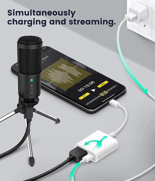 Alt view image 6 of 6 - USB Adapter for iPhone/iPad L?ghtn?ng to USB Female OTG Adpater USB3 to iPad Adapter with Charging Port Supports FlashDrives MIDI SD Card Reader and Mouse Plug&Play