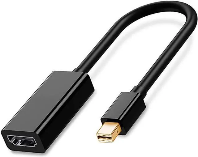 Main image of Mini DisplayPort to HDMI Adapter Thunderblot to HDMI Cable Adapter Compatible with  MacBook Air Pro iMac  Surface Pro Dock to TV/Monitor/Projector Black