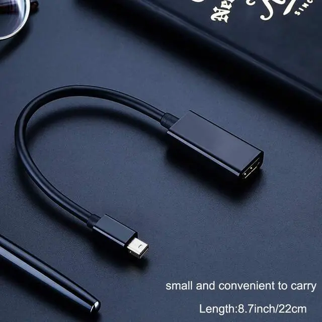 Alt view image 6 of 6 - Mini DisplayPort to HDMI Adapter Thunderblot to HDMI Cable Adapter Compatible with  MacBook Air Pro iMac  Surface Pro Dock to TV/Monitor/Projector Black