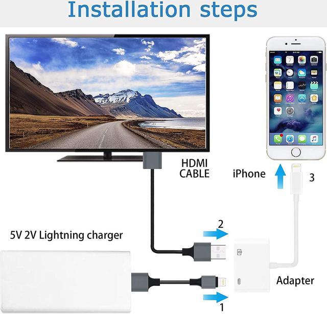 Alt view image 3 of 7 - [Apple MFi Certified] Apple Lightning to HDMI Adapter for iPhone to TV 1080P Digital AV Adapter Sync Screen Connector Cable Compatible for iPhone 14 13 12 11 XS XR X 8 iPad to HDTV Projector Monitor