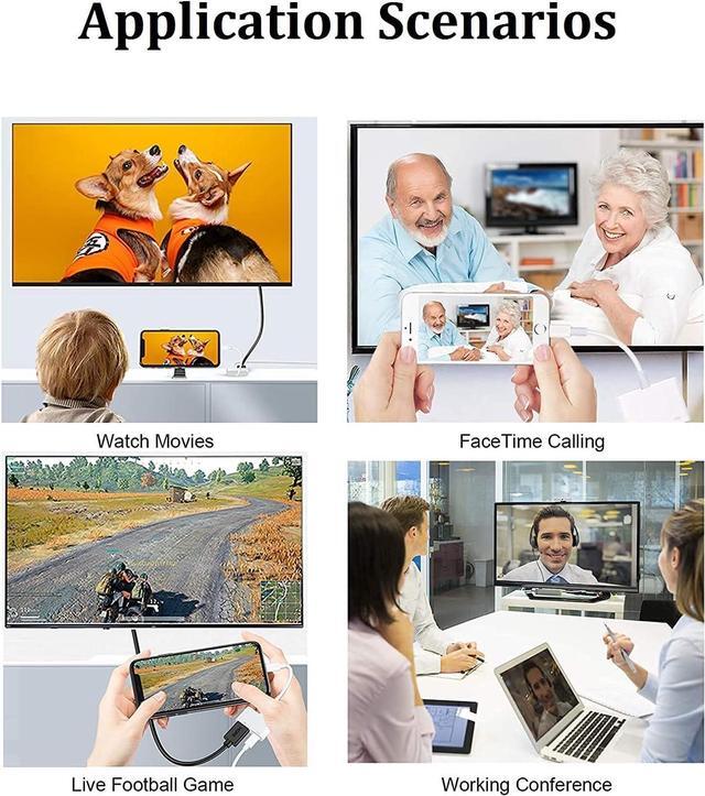 Alt view image 7 of 7 - [Apple MFi Certified] Apple Lightning to HDMI Adapter for iPhone to TV 1080P Digital AV Adapter Sync Screen Connector Cable Compatible for iPhone 14 13 12 11 XS XR X 8 iPad to HDTV Projector Monitor