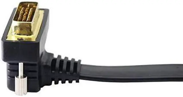 Alt view image 6 of 6 - DVI to HDMI HDMI to DVI Flat Cable DVI-D to HDMI Adapter Bi-Directional Right Angle Gold-Plated DVI(24+1) Monitor Cable for PC Laptop HDTV Porjecto (DVI-HDMI Male)