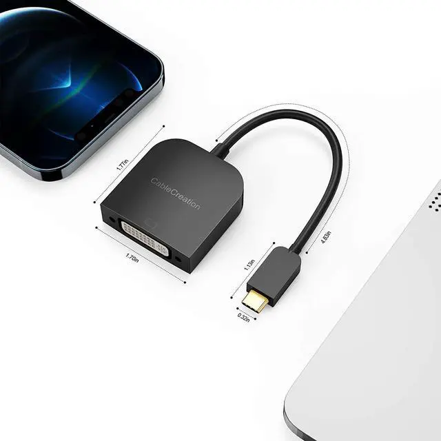 Alt view image 7 of 7 - USB C to DVI Adapter 1080P@60Hz, CableCreation USB-C to DVI-D Cable Adapter Compatible with MacBook Pro/Air 2020 2019, iPad Pro 2020/2018, Surface Book 2, XPS 15 13, Galaxy S20 S10