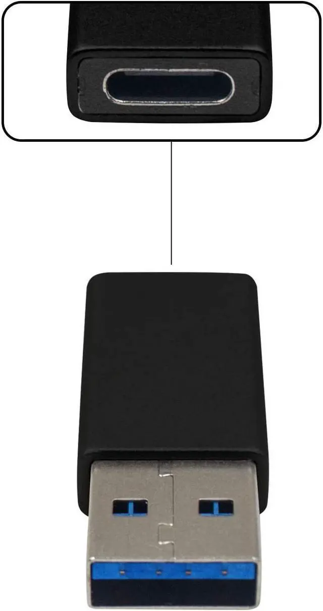 Alt view image 3 of 4 - Duttek USB to USB C Adapter, USB A to USB C Adapter,USB 3.0 Male to USB C Female Adapter Two Sides Support USB3.0 Speed Compatible with iPhone 11,Google Pixel,Samsung Galaxy,Huawei etc (Black)