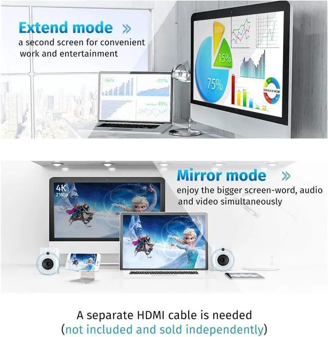 Alt view image 7 of 7 - DisplayPort to HDMI Adapter Uni-Directional DP to HDMI 4K Screen Gold-Plated DP Display Port to HDMI Adapter Compatible with   HP GPU AMD -Grey 2-Pack