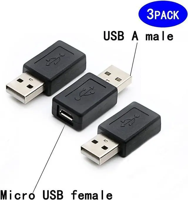 Alt view image 2 of 5 - 3 Pack USB 2.0 A Male to USB Micro Female Adapter Converter