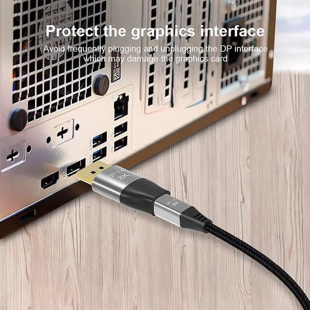 Alt view image 3 of 7 - Displayport to Mini DisplayPort 8K Adapter 2-Pack, BolAAzuL Displayport 1.4 Cable Adapter Bi-Directional MDP to DP/DP Male to Mini DP Female Extender Converter 8K(76804320)@60Hz,4K@144Hz,2K@165Hz