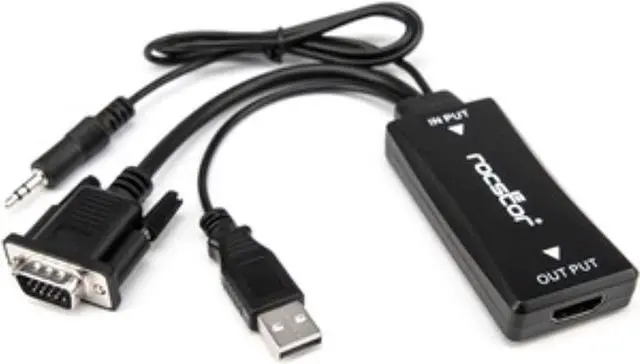 Alt view image 14 of 16 - Rocstor VGA to HDMI Adapter with USB Power & Audio