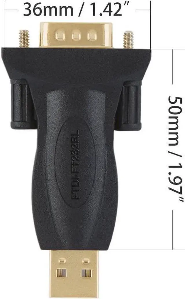 Alt view image 7 of 7 - USB to RS232 Male Adapter with PL2303 Chipset, CableCreation USB to DB9 Serial Converter for Windows 10, 8.1, 8, 7, Vista, XP, 2000, Linux and Mac OS X 10.6 and Above,Black