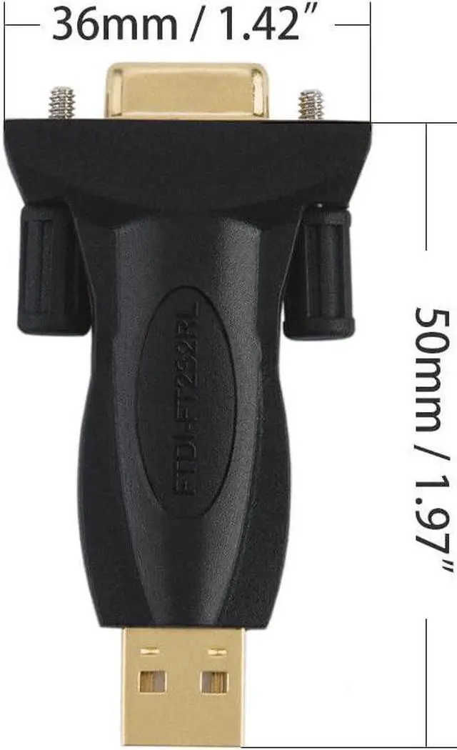 Alt view image 7 of 7 - USB to RS232 Adapter with FTDI Chipset, CableCreation USB 2.0 Male to RS232 Female DB9 Serial Converter for Cashier Register, Modem, Scanner, Industriual Machinery, CNC and Above,Black