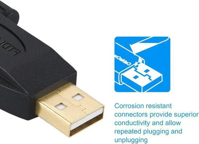 Alt view image 5 of 7 - USB to RS232 Adapter with FTDI Chipset, CableCreation USB 2.0 Male to RS232 Female DB9 Serial Converter for Cashier Register, Modem, Scanner, Industriual Machinery, CNC and Above,Black