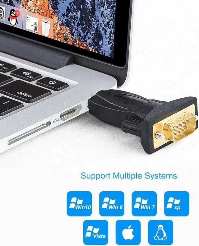 Alt view image 4 of 6 - USB to RS232 Adapter with FTDI Chipset, CableCreation USB to RS232 Male DB9 Serial Converter for Cashier Register, Modem, Scanner, Industriual Machinery, CNC, Black