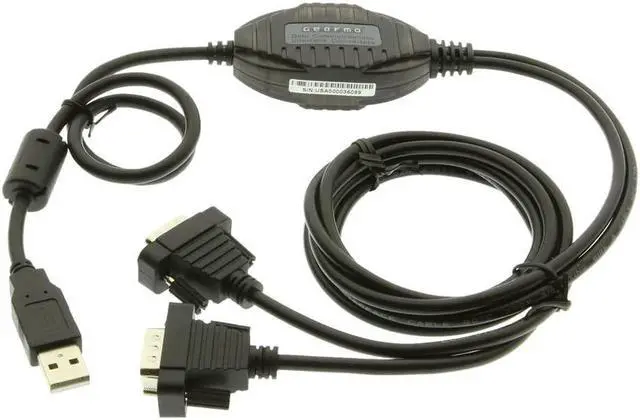 Main image of Gearmo 2 Port RS-232 Serial to USB Adapter Cable, FTDI Chipset, 5ft Length, ESD Protection, Windows/macOS/Linux Compatible