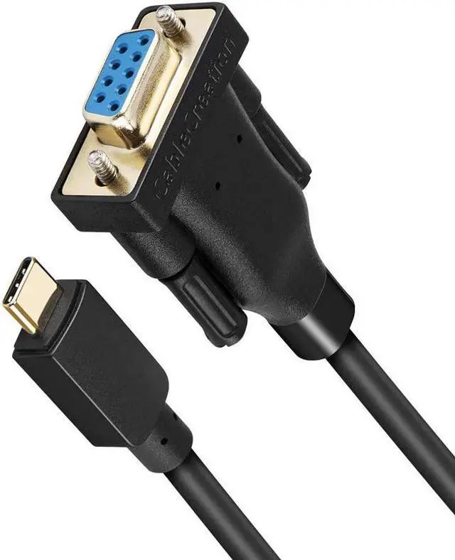 Main image of CableCreation Type-C to RS232 Serial Adapter with PL2303 Chip 6.6 Feet, RS232 DB9 Female Converter Cable Thunderbolt 3 Port Compatible with MacBook Pro, iMac, XPS 13, XPS 15, Surface Pro, 2M Black