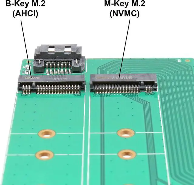 Alt view image 6 of 7 - I/O Crest M2 SSD NVME M-Key to PCI-e 3.0 x4 Adapter Card and SATA B-Key M.2 to SATA Port convertor 22110 2280 2260 2242 2230 to with Low Profile Bracket - Dual M.2 PCIe Adapter