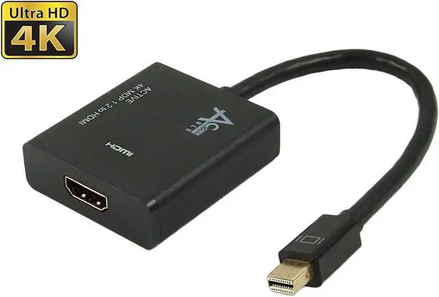 Alt view image 2 of 5 - Ableconn MDPHD4KAA Active Mini DisplayPort (Thunderbolt 2) to HDMI Adapter for Displays up to 4K Ultra HD 3840x2160@30Hz (Gold Plated) - Active Mini DP 1.2 to HDMI 4K UHD - Eyefinity Compatible