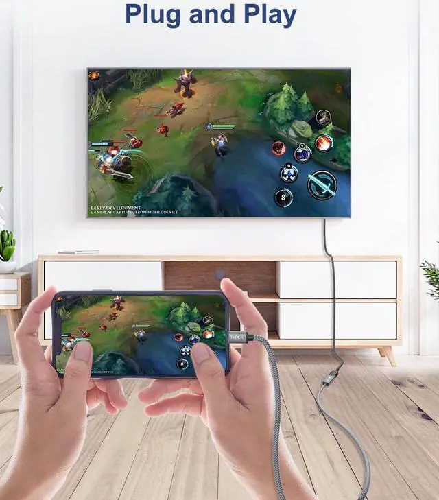 Alt view image 4 of 7 - 6.6FT USB C to HDMI Adapter 4K@60Hz USB Type-C to HDMI Female Adapter Thunderbolt 3 to HDMI Adapter HDMI to USB-C Adapter for MacBook Pro Air iPad Pro Samsung Galaxy S21 Ultra Note 20 10 9