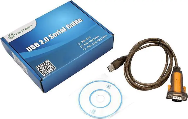 Alt view image 7 of 7 - I/O Crest SI-ADA15061 2.0 to RS232 DB9 Male Serial Cable DI Chipset 1.5M USB Legacy Adapter