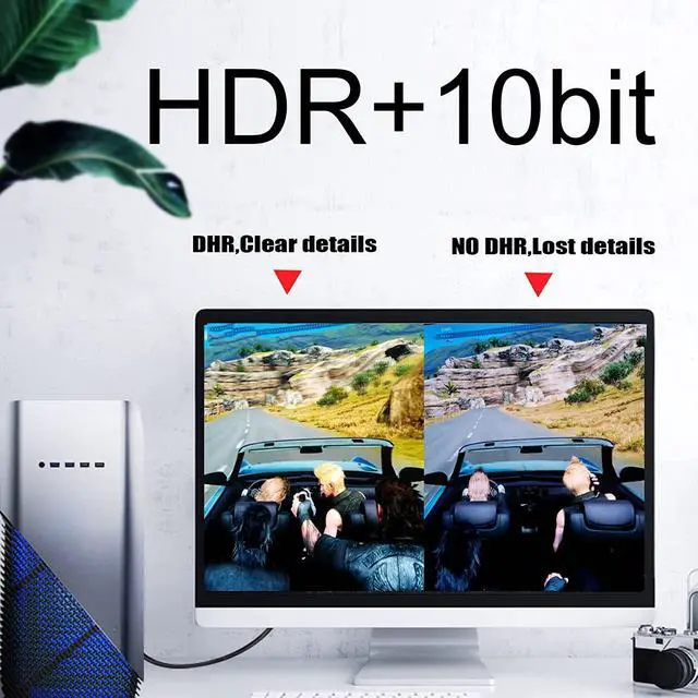 Alt view image 5 of 7 - 8K DisplayPort to DisplayPort 1.4 Cable, VESA Certified Display Port Cable 6ft 2-Pack, DP to DP Cable Cord with [1440P@144Hz, 1080P@240Hz, 4K@120Hz, 8K@60Hz] & HDR Support -Gold