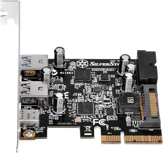 Alt view image 8 of 16 - 5 ports USB 3.1+3.0 combo PCIe Gen2 x 2 card, 1 port USB 3.1 Gen2 10Gbps Type C and 2 ports USB 3.0 Type A + 2 ports internal 19pin USB 3.0