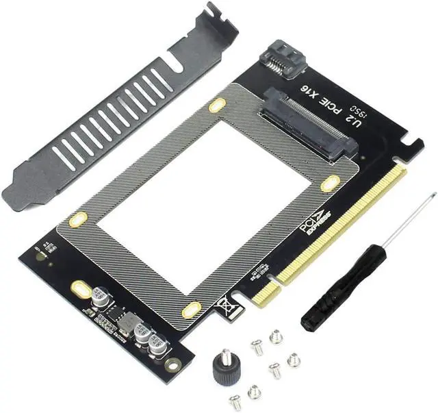 Alt view image 2 of 7 - U.2 (SFF-8639) to SSD Adapter Card U.2 to PCI-E 3.0 X16 NVME SATA Adapter Supports WIN7/8/10/32/MAC/Linux