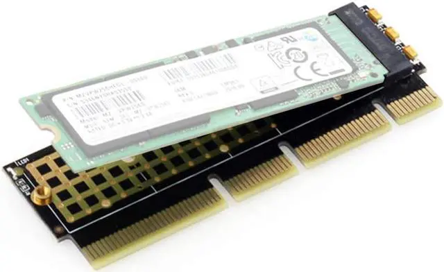 Alt view image 7 of 7 - JEYI MX16-1U M.2 NVMe SSD NGFF to PCI-E 3.0 X4 X8 X16 Adapter M Key Interface Card Suppor PCI Express 2280 Size m.2 Full Speed