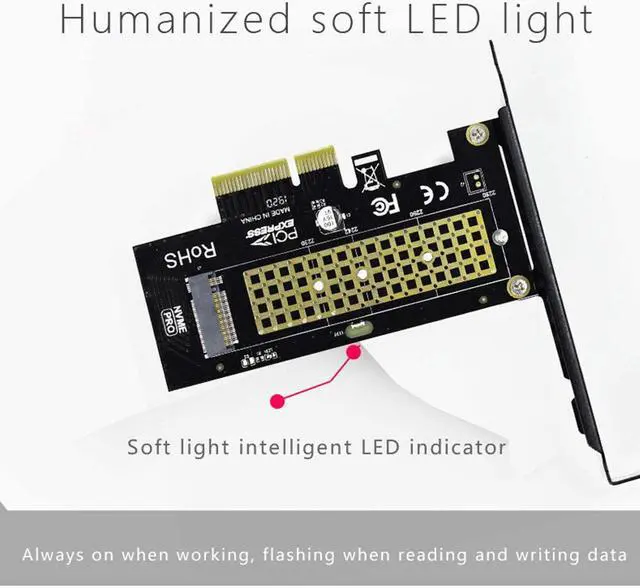 Alt view image 4 of 7 - JEYI SK4 M.2 NVMe SSD NGFF to PCIE X4 Adapter M Key Interface Card Suppor PCI Express 3.0 x4 2230-2280 Size m.2 Full Speed