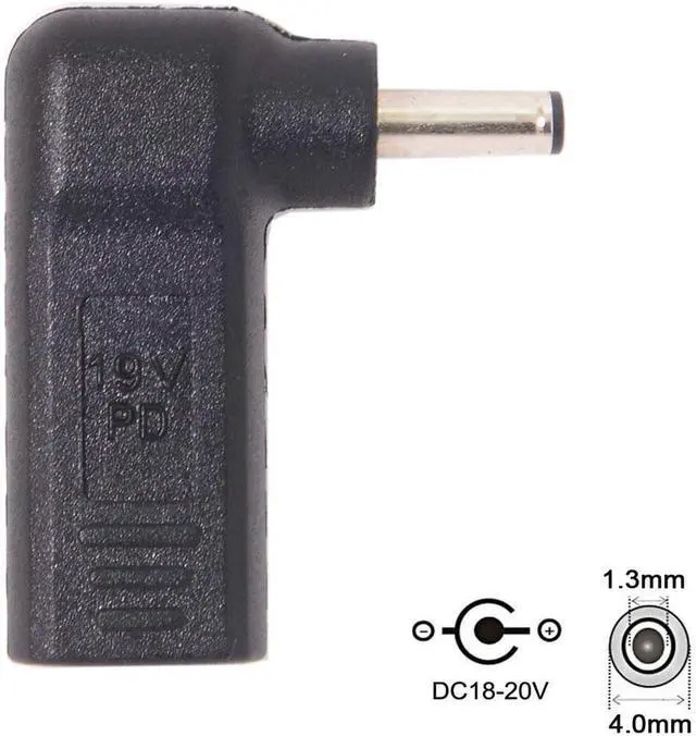 Alt view image 5 of 7 - USB 3.1 Type C USB-C Input to 65W PD Emulator Trigger 90 Degree Angled Adapter (4.0x1.3mm)