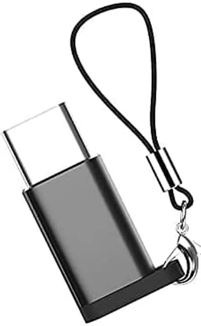 Alt view image 3 of 4 - Micro USB (Female) to USB C (Male) Adapter with Lanyard (4 Pack), Seminer Aluminum USB Type C Adapter Connector Compatible with Samsung Galaxy S8+, Plus Note 8+, LG, Moto and More, Black