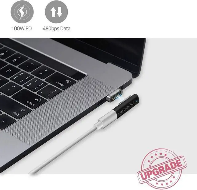 Alt view image 6 of 7 - USB C Magnetic Adapter 20pins Bundle, 20Pins Adapter + Extra Magnetic Connector Tips Head for 20Pins. PD 100W Fast Charger Connector Compatible with MacBook Pro Air, Flat USB C Silver
