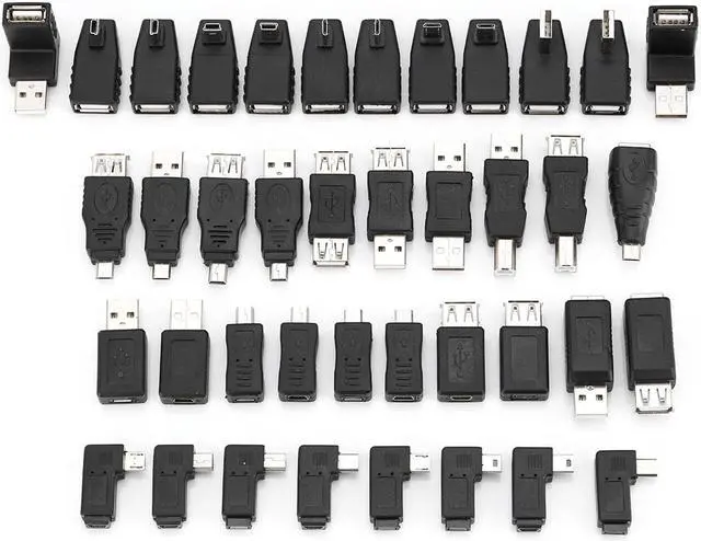 Main image of 40 USB2.0 Adapters, Micro B M to Fem Converter, USB Coupler Connector Set for Various Devices