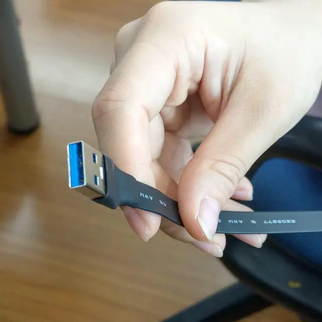 Alt view image 6 of 7 - ADT-LINK USB 3.0 Type-A to USB3.1 Type-C Male Up/Down Angle USB Data Sync & Charge Cable USB-C Cord Connector Adapter FPC FPV Flat (3.0m,S1-T2)