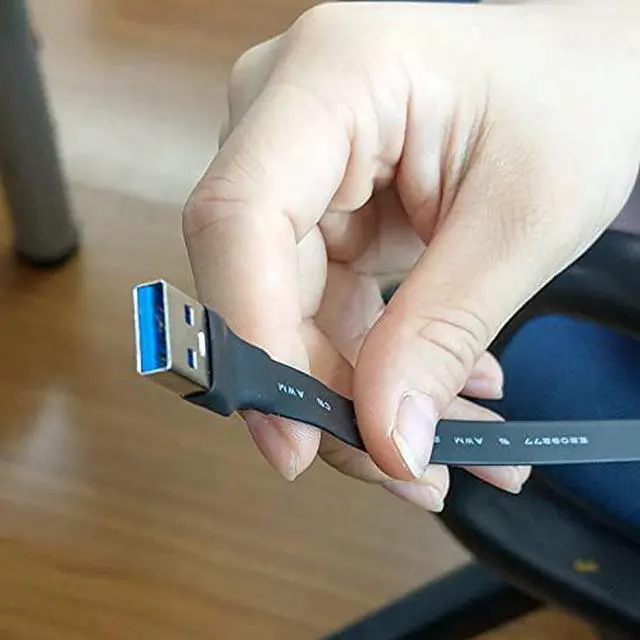 Alt view image 6 of 7 - ADT-LINK USB 3.0 Type-A to USB3.1 Type-C Male Up/Down Angle USB Data Sync & Charge Cable USB-C Cord Connector Adapter FPC FPV Flat (0.05m,S1-T1)