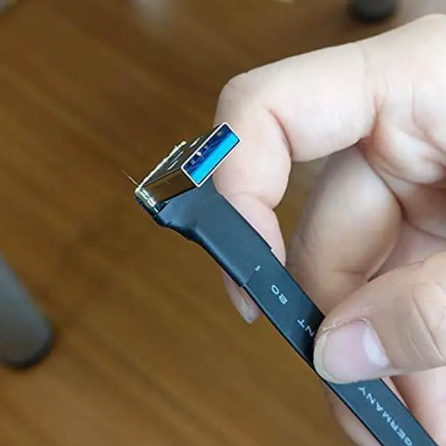 Alt view image 5 of 7 - ADT-LINK USB 3.0 Type-A to USB3.1 Type-C Male Up/Down Angle USB Data Sync & Charge Cable USB-C Cord Connector Adapter FPC FPV Flat (0.1m,S2-T2)