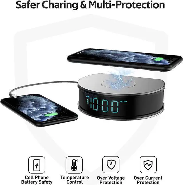 Alt view image 4 of 7 - Hidden Spy Mini Camera with 15W Fast Wireless Charger Alarm Clock, LIZVIE 1080P WiFi Night Vision/Motion Detection/Video Recording/APP Remote Monitoring Camera