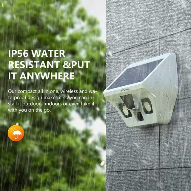 Alt view image 6 of 7 - REXING Wireless Solar Powered Outdoor Security Camera System, 130° Wide Angle,1920x1080p Full HD Video @30fps, Night Vision w/PIR Motion Sensor, MIC,Photo Burst,Waterproof,Support up to 512GB