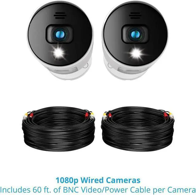 Alt view image 6 of 7 - Night Owl Wired 1080p HD Indoor/Outdoor Add On Spotlight Cameras with Preset Voice Alerts and Built-in Camera Siren (Requires Compatible BTD2 or BTD8 Series DVR - Sold Separately)