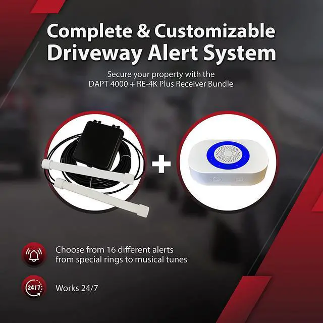 Alt view image 2 of 7 - Dakota Alert Driveway Alarm System -DUAL-4k Plus Bundle - DAPT-4000 Driveway Alarm & RE-4K Plus Receiver, Directional Vehicle Sensor, Driveway Alarms Wireless Outdoor Weatherproof, 1-Mile-Long Range