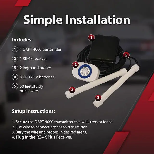 Alt view image 7 of 7 - Dakota Alert Driveway Alarm System -DUAL-4k Plus Bundle - DAPT-4000 Driveway Alarm & RE-4K Plus Receiver, Directional Vehicle Sensor, Driveway Alarms Wireless Outdoor Weatherproof, 1-Mile-Long Range
