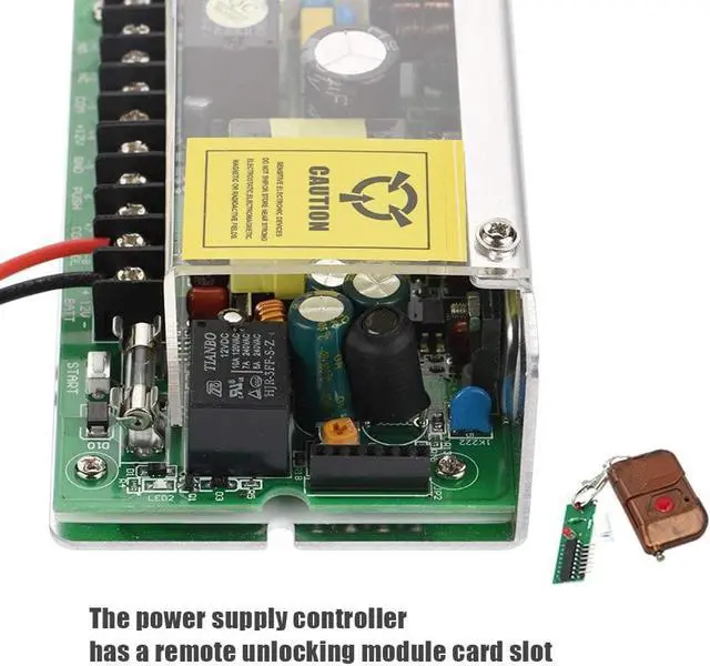 Alt view image 3 of 7 - AC110V-240V Input, 12V/5A Electricity Supply for Door Entry Access Control System Switch Electricity Supply Remote Lock Replacement