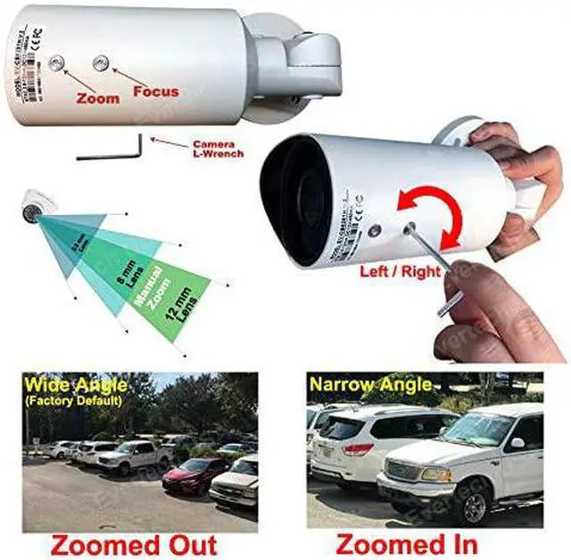 Alt view image 4 of 7 - Evertech 1080p Outdoor Night Vision CCTV Security Camera HD TVI CVI AHD Indoor Weatherproof 2.8-12mm Manual Zoom Bullet White for CCTV Security Surveillance Systems
