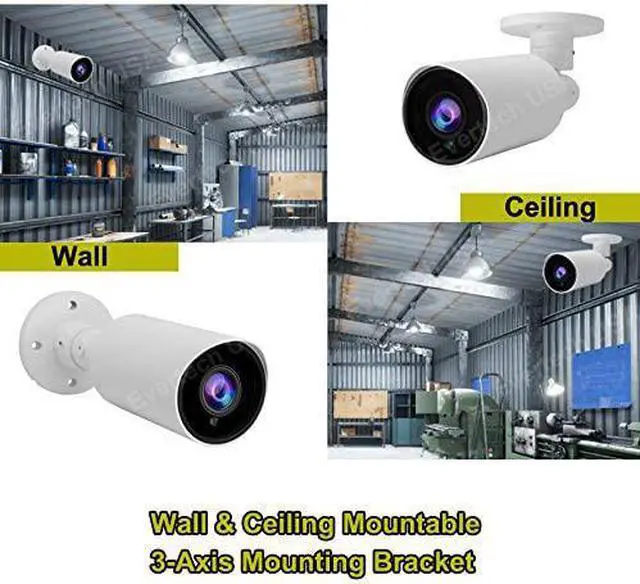 Alt view image 5 of 7 - Evertech 1080p Outdoor Night Vision CCTV Security Camera HD TVI CVI AHD Indoor Weatherproof 2.8-12mm Manual Zoom Bullet White for CCTV Security Surveillance Systems